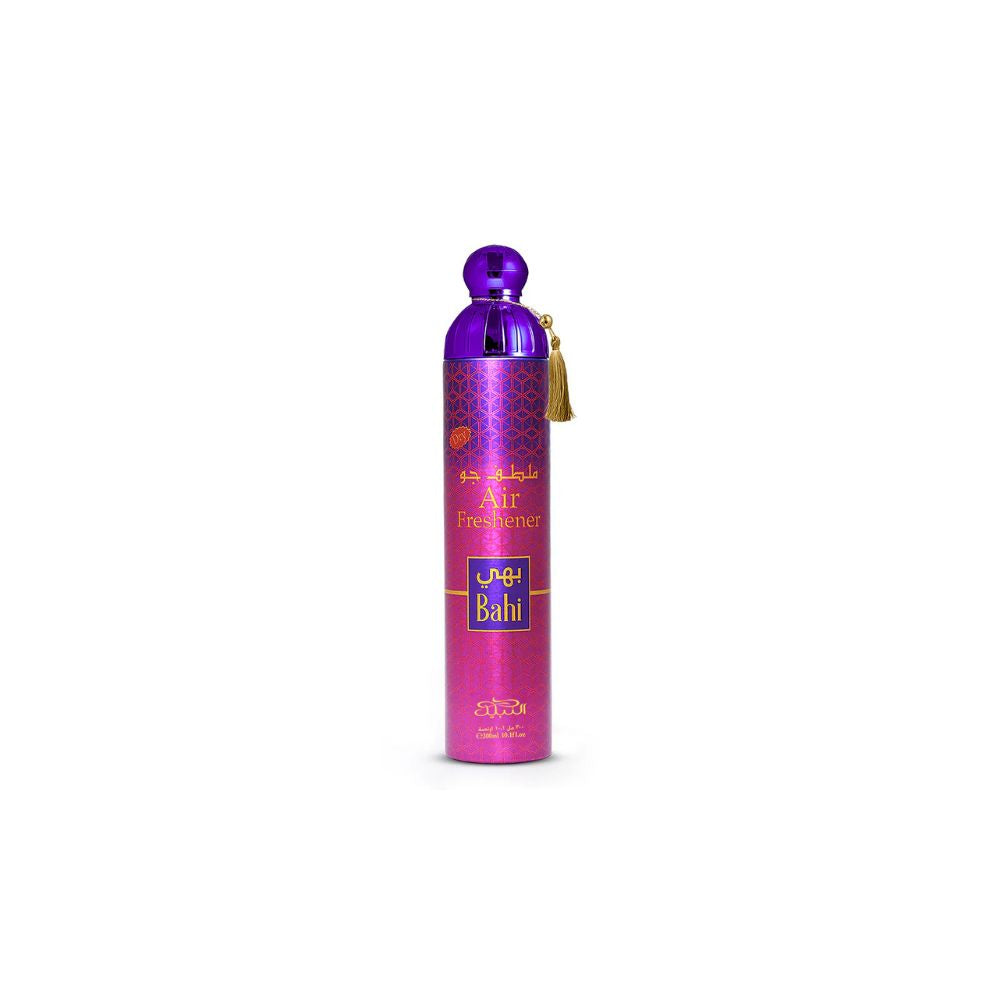 Nabeel bahi Air Freshener 300ml bottle with purple cap and pink body on a white background