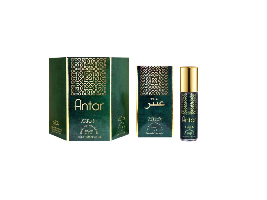 Nabeel Antar Alcohol Free Roll on oil Perfume attar bottle on a white background