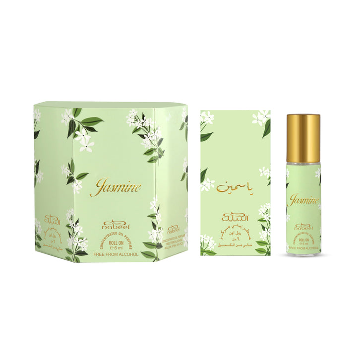 Nabeel attar Jasmine scent Alcohol Free Roll on oil Perfume on a white background