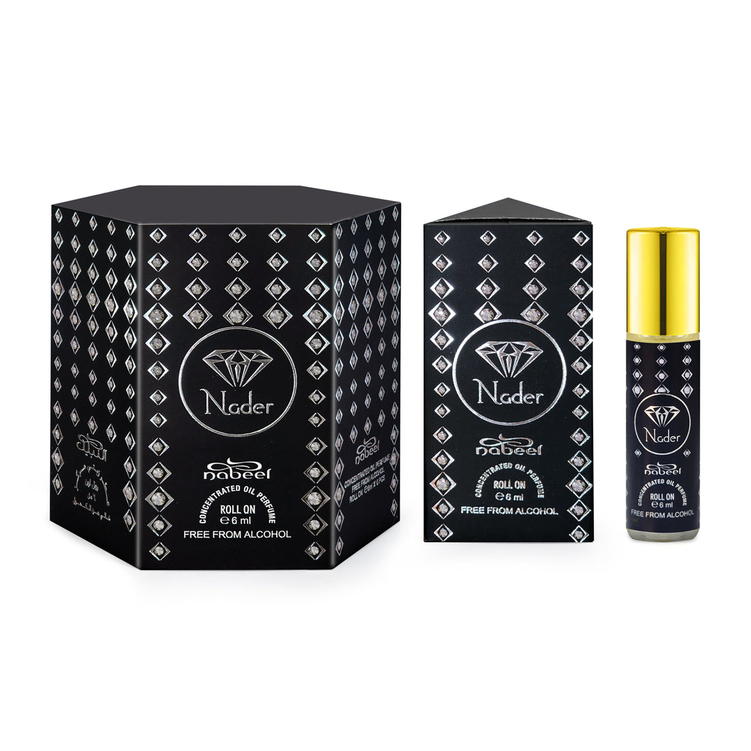 Nabeel attar Nader Alcohol Free Roll on oil Perfume bottle on a white background