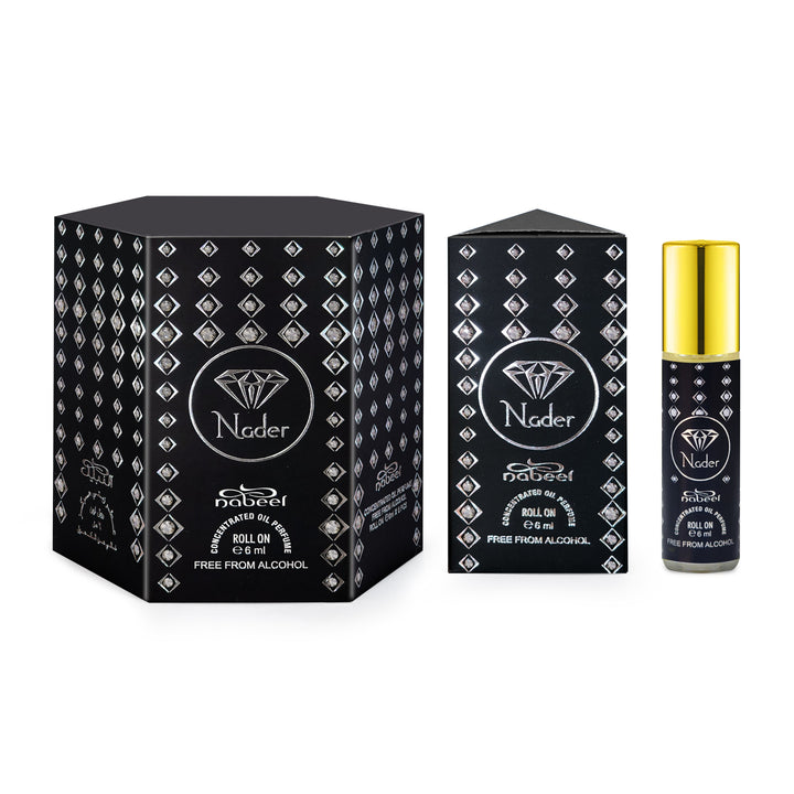 Nabeel attar Nader Alcohol Free Roll on oil Perfume bottle on a white background