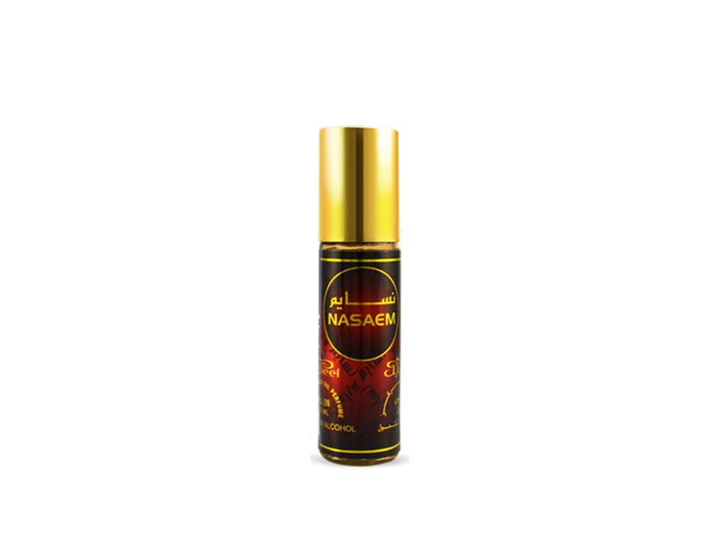 Nabeel attar Nasaem Alcohol Free Roll on oil Perfume bottle on a white background