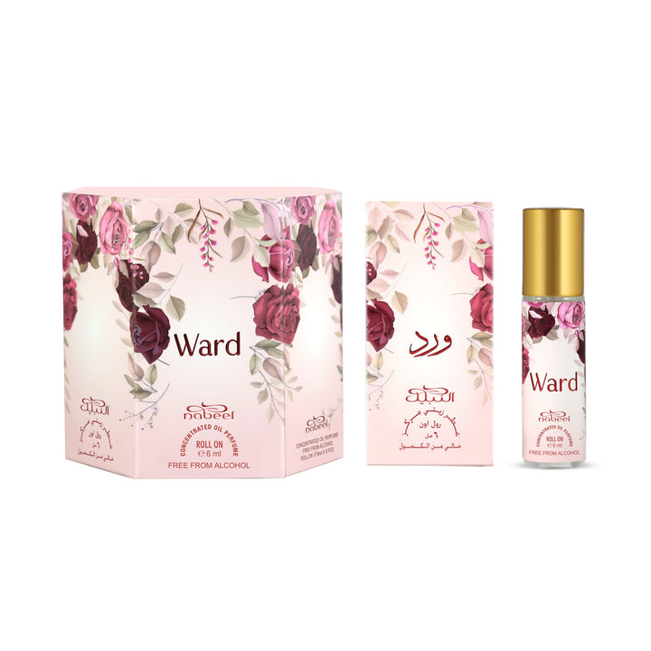 Nabeel attar Ward Alcohol Free Roll on oil Perfume bottle on a white background