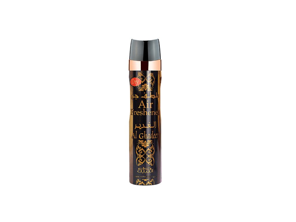Nabeel Al Ghadeer Dry Air Freshener spray Bottle on a  white background 