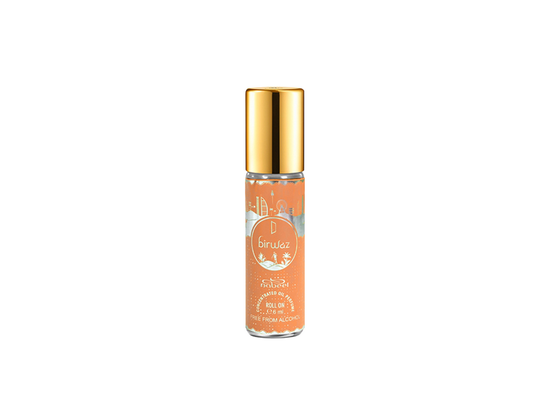 Nabeel itr attar Birwaz Alcohol Free Roll on oil Perfume bottle on a white background