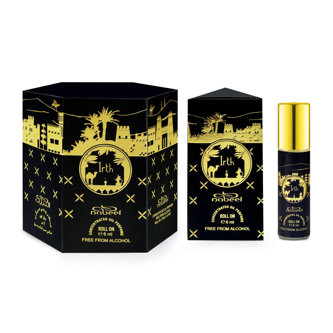 Nabeel itr attar Irth Alcohol Free Roll on oil Perfume on a white background