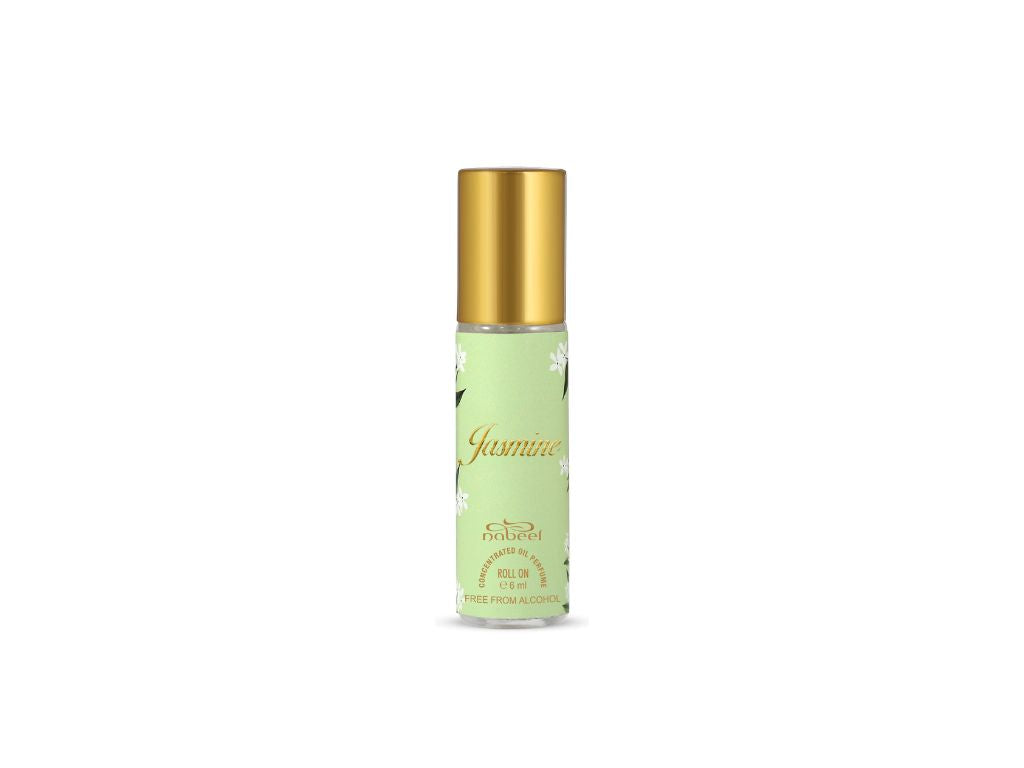 Nabeel itr attar Jasmine scent Alcohol Free Roll on oil Perfume bottle on a white background