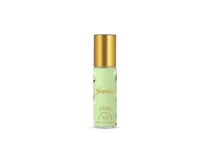 Nabeel itr attar Jasmine scent Alcohol Free Roll on oil Perfume bottle on a white background