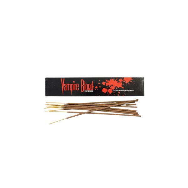 Vampire Blood incense sticks with packaging on a white background