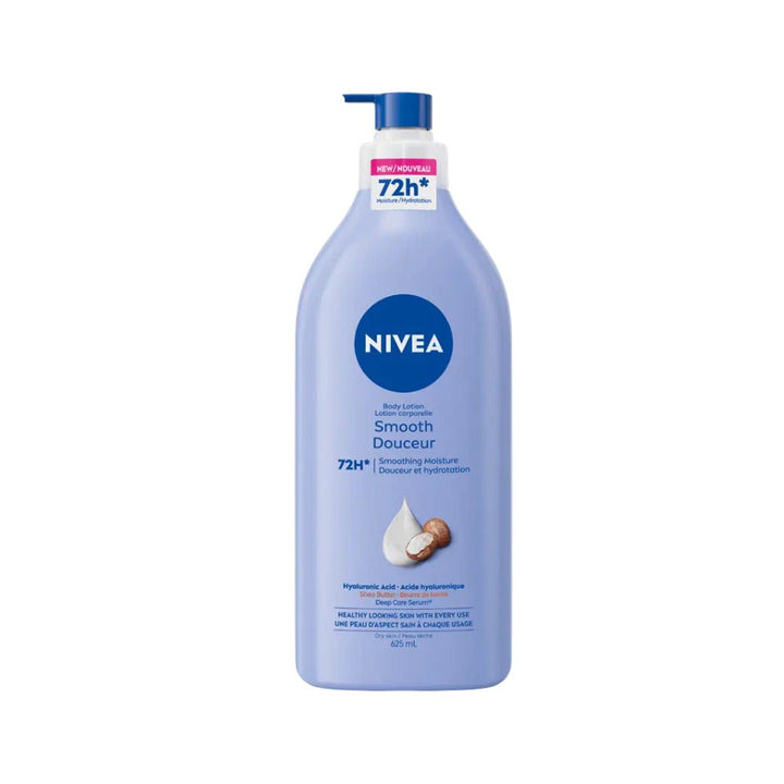 Nivea Smooth Shea Butter Body Lotion 625mL white background