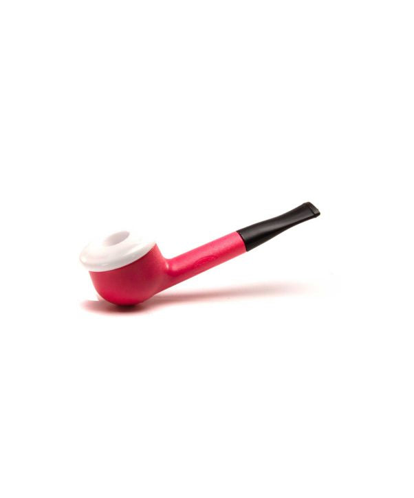 Red and black smoking pipe on a white background