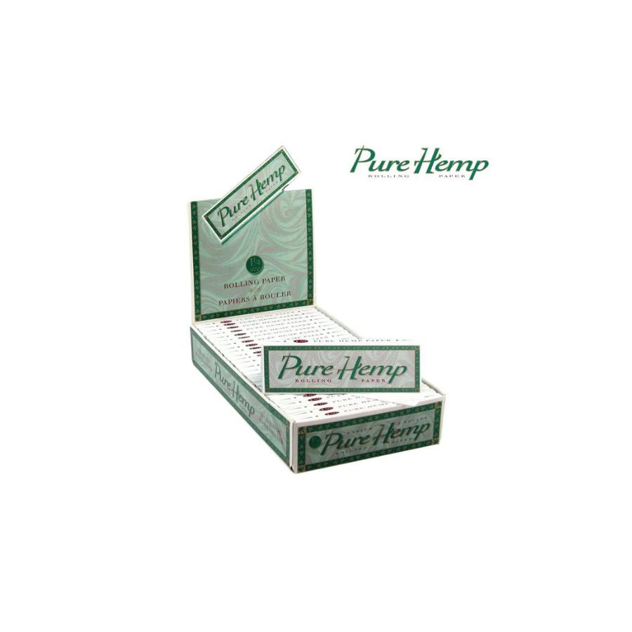Pure hemp green 1.25 rolling paper on white back ground