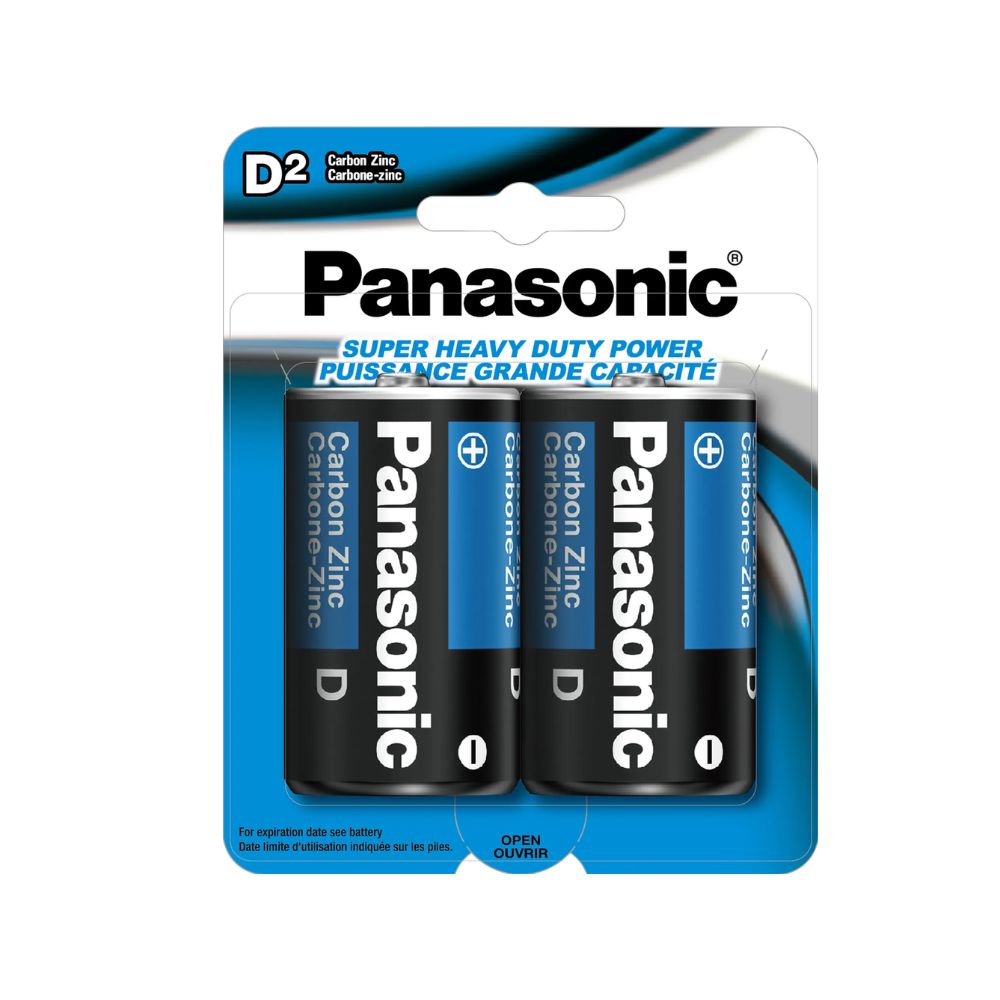 Panasonic Heavy Duty D2 battery on a white background