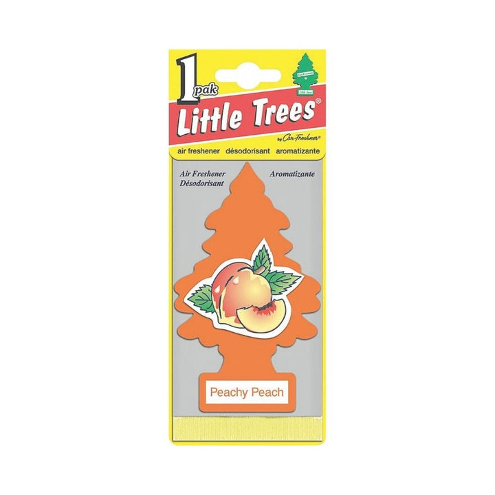 Little tree airfreshner peachy peach carded with white backfround.