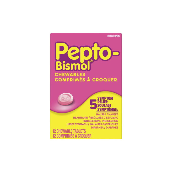 Pepto Bismol Chewable white background
