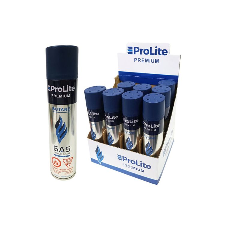 ProLite butane gas canister and packaging on a white background