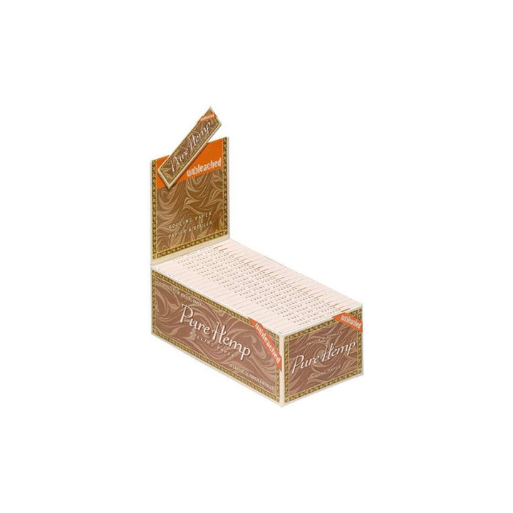 Pure hemp singlewide unbleached rolling paper on a white background