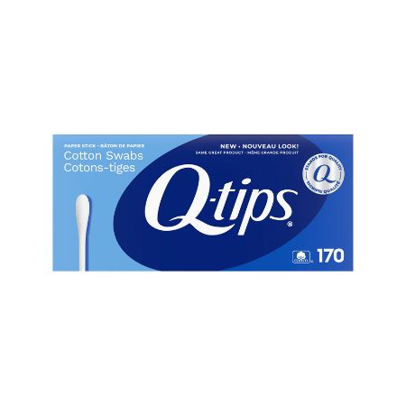 Q-Tips Paper Stick Cotton Swabs on a white background