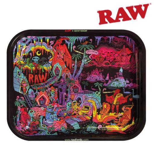 Raw Rolling Tray GHST V2 Large - Shell Shock