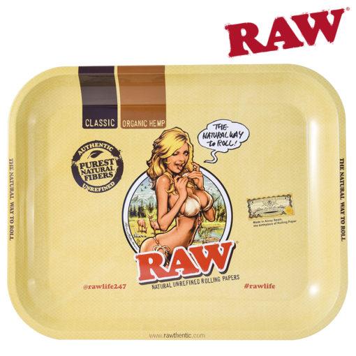 Raw Rolling Tray Girl Large - Shell Shock