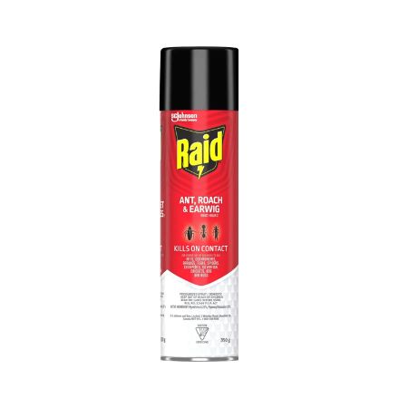 Raid Ant, Roach &amp; Earwig Insect Killer Pressurized Spray bottle 350g on a white background