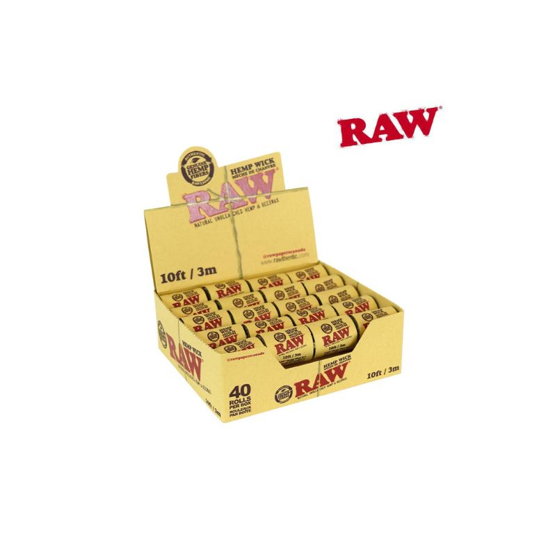 Box of Raw rolling paper with visible branding on a white background