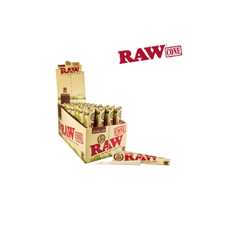 Box of Raw cones with individual cones displayed on a white background