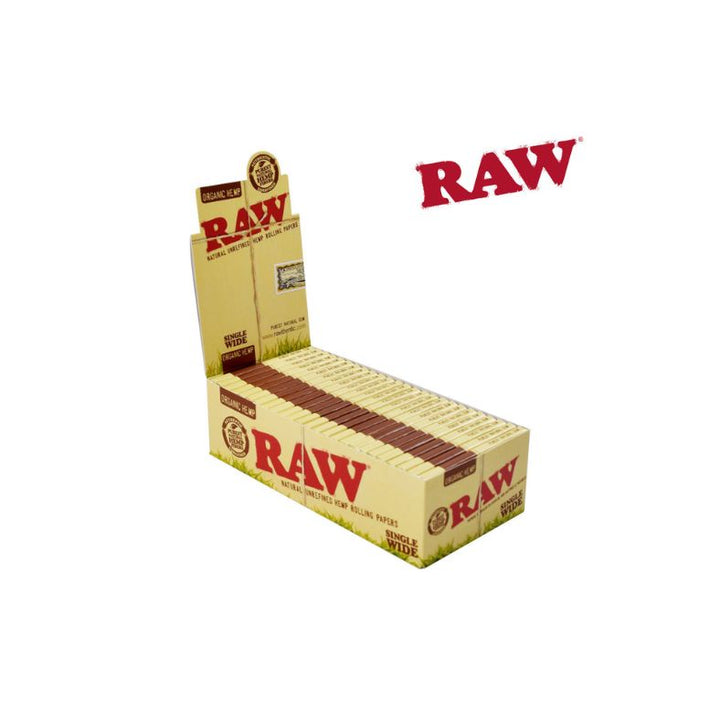 Box of Raw rolling papers with the brand logo on a white background