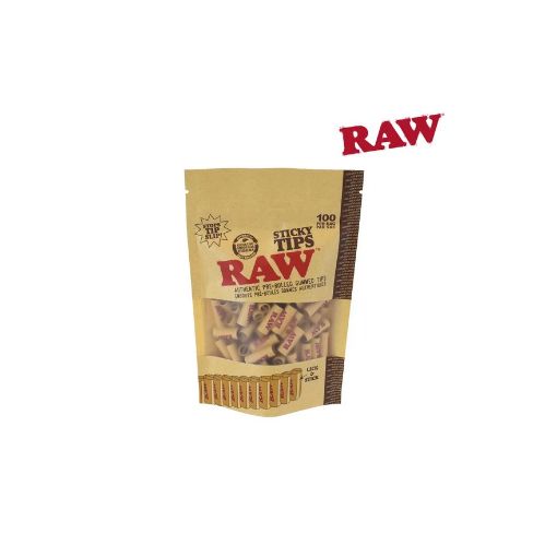 Raw Sticky gummed tips on a white background