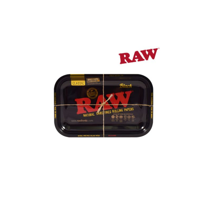 RAW rolling paper tray with packaging on a white background