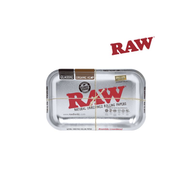 RAW rolling papers tray with brand logo on a white background