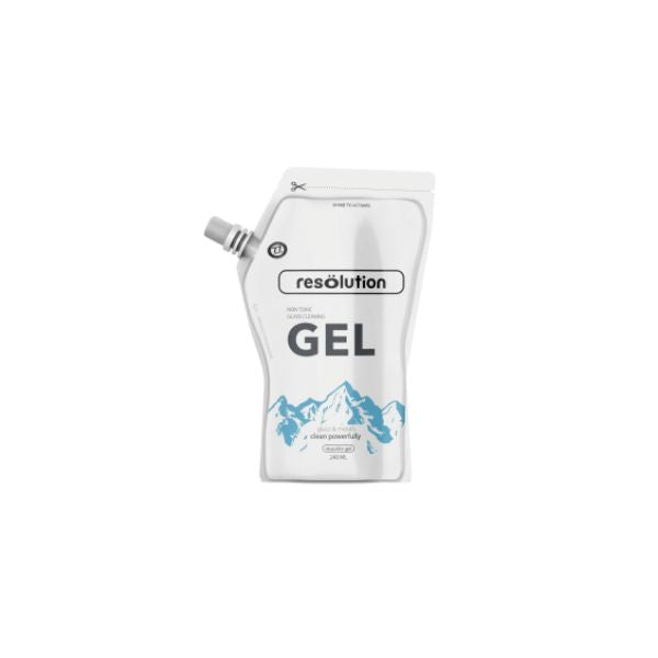 Resolution gel on a white background