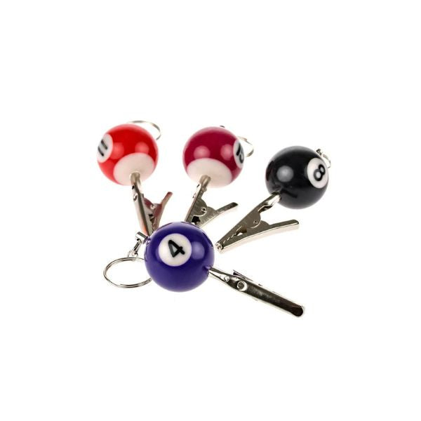 roach clip pool ball style in a white background