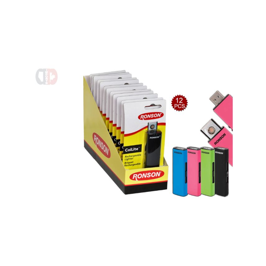 Ronson coillite lighters on a white background