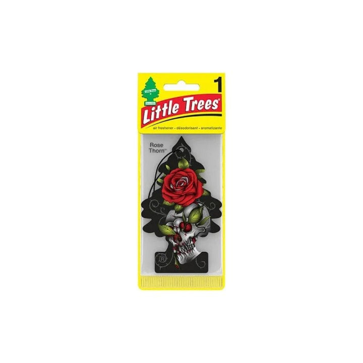 Little Trees air freshener with rose design on a white background