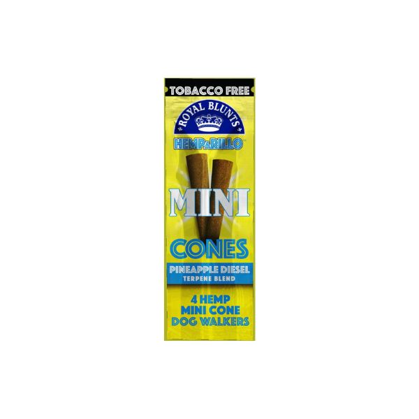 Pack of Royal Blunts Hempillo Mini Cones on a white background