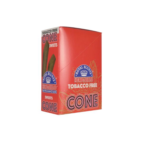 Red box of Royal Blunts Hemp Cones on a white background