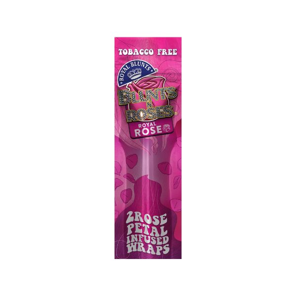 Pink packaging of Royal Blunts Royal Roser with text on a white background