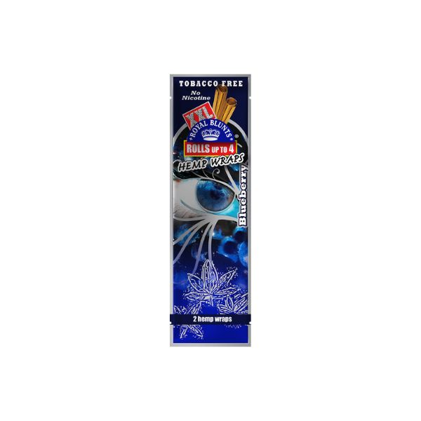 Pack of Hemp Wraps with blue and white design on a white background