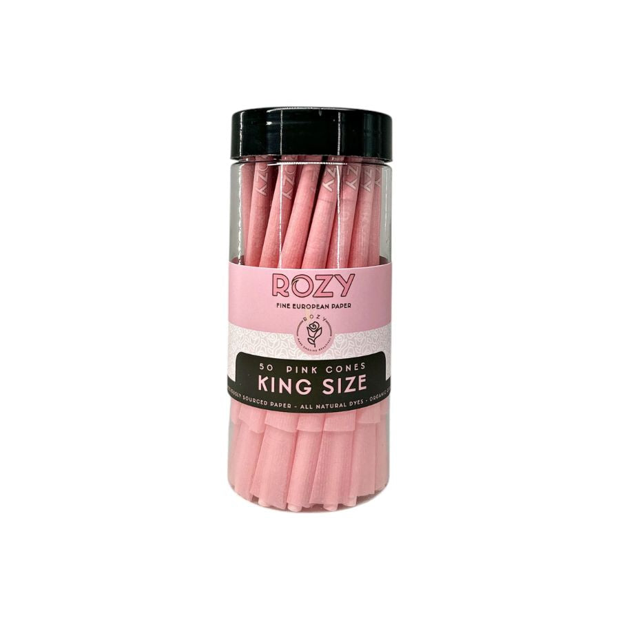 Jar of pink cones labeled &