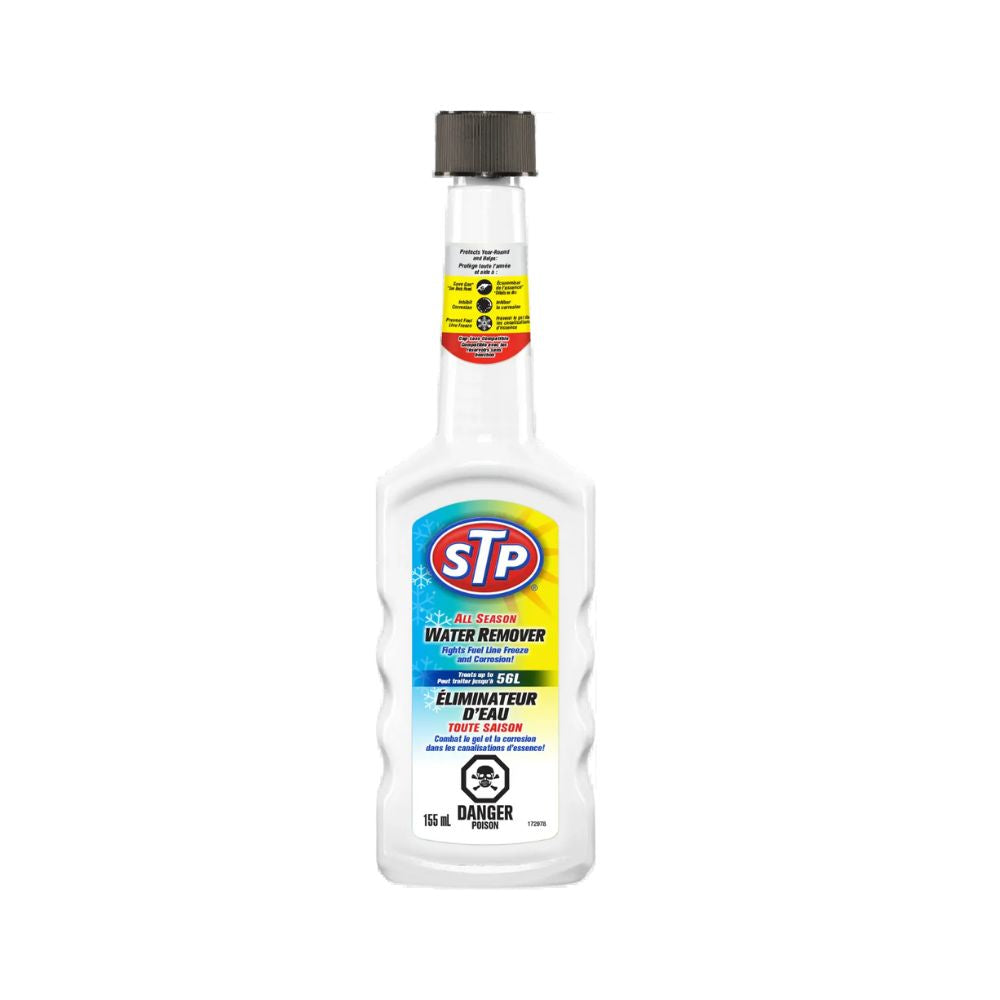 STP all season water remover bottle on a white background