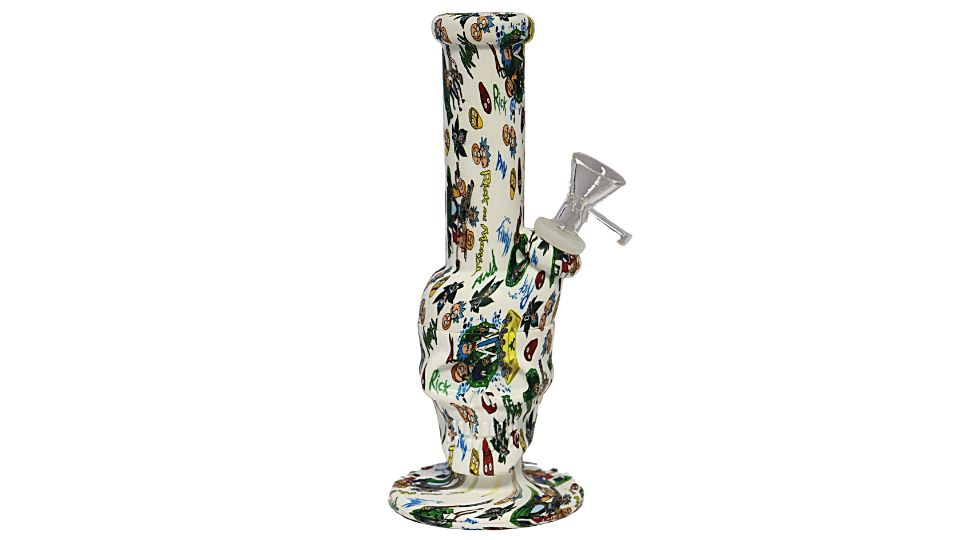 silicone water bong colorful design on a white background