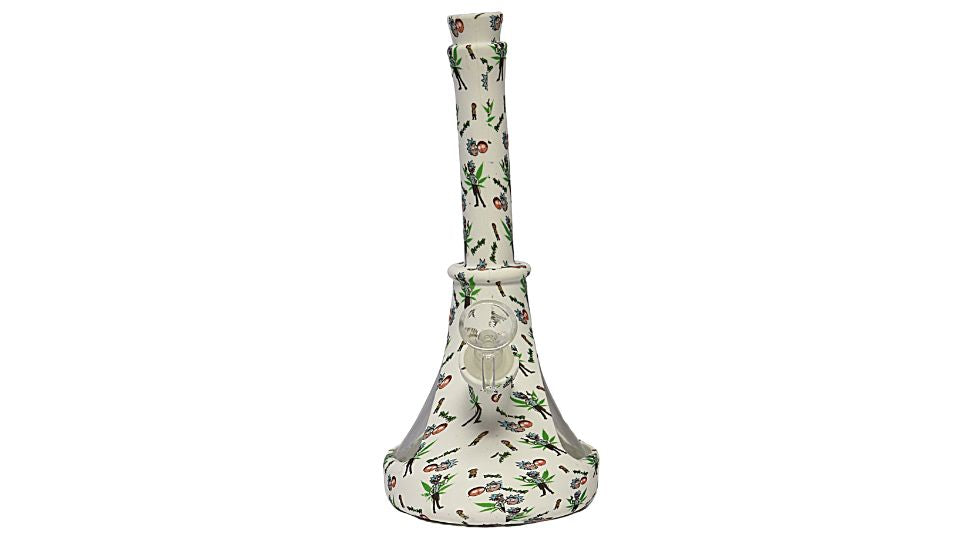 silicone water bong on a white background