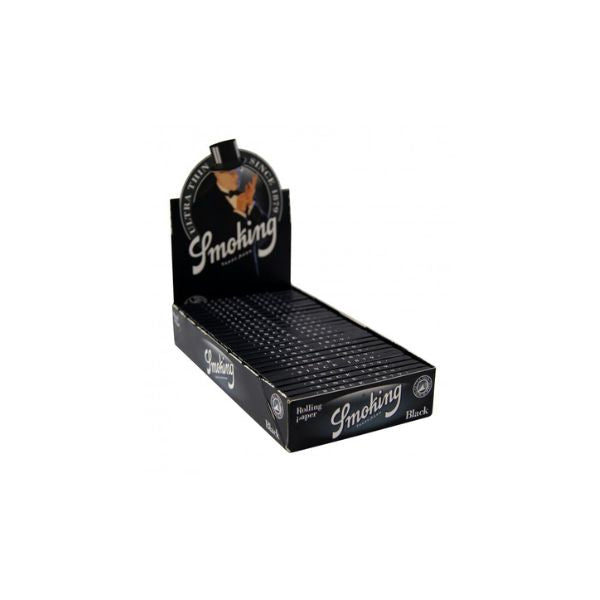 Black rolling paper pack with 'Smoking' branding on a white background