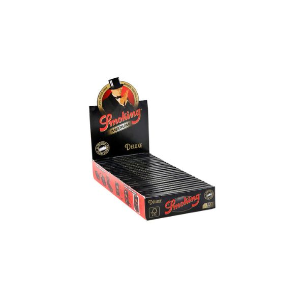 Box of Smoking Deluxe cigarettes on a white background