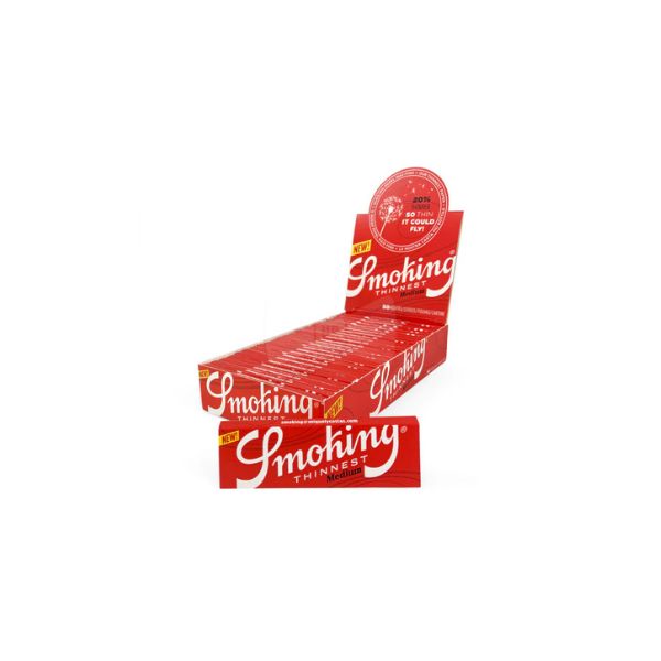 Red box of Smoking rolling paper on a white background