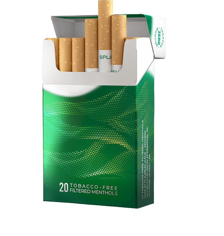 spash tobacco-free filtered menthols with green and white design