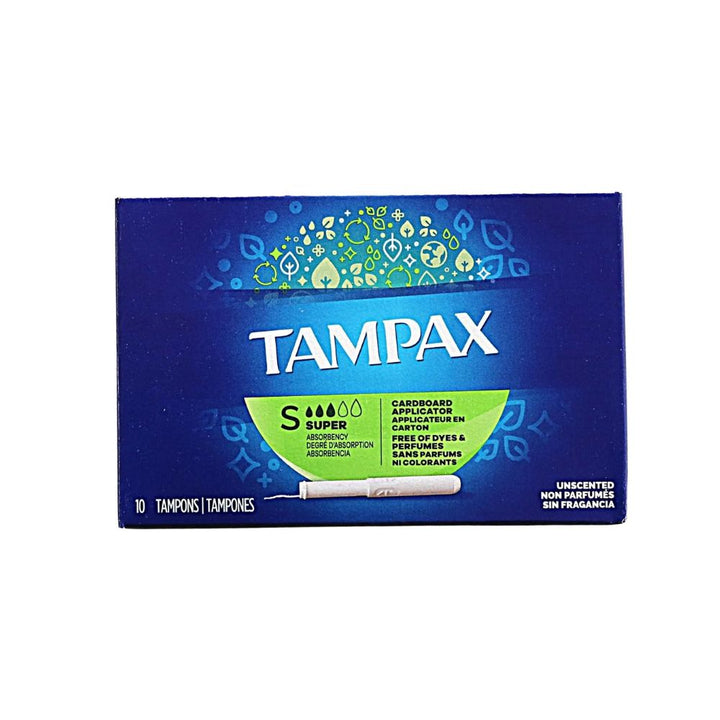 Tampax super Unscented Tampons on a white background