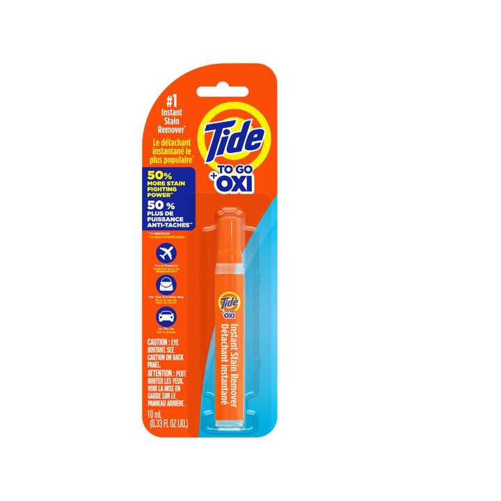 Tide To Go Oxi stain remover packaging on a white background