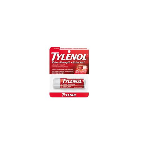 Tylenol Extra Strength Extra fort OTC pain relief tube on a white background